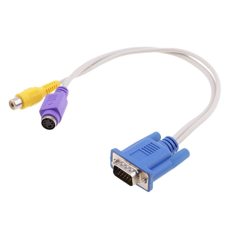 Cavo adattatore da scheda video VGA a S-Video e display TV RCA, VGA to S-Video 4pin & RCA Cavo adattatore da scheda video VGA a S-Video e display TV RCA, VGA to S-Video 4pin & RCA